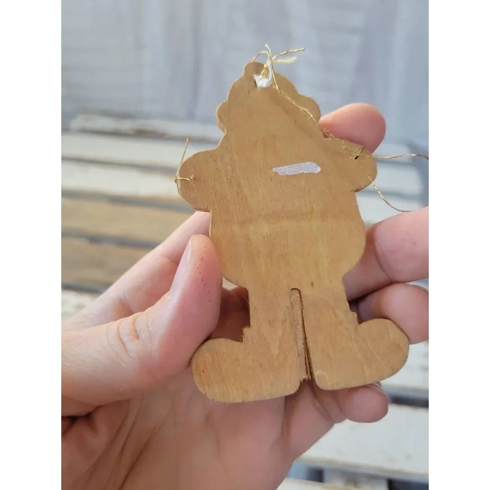 Santa Bell‎ country wooden handmade ornament Xmas holiday tree